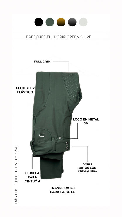 Breeches Unisex Green Olive